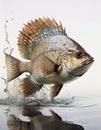 Discusfish funny cartoon Royalty Free Stock Photo