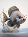 Discusfish funny cartoon Royalty Free Stock Photo