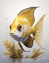 Discusfish funny cartoon Royalty Free Stock Photo
