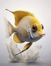 Discusfish funny cartoon Royalty Free Stock Photo