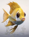 Discusfish funny cartoon Royalty Free Stock Photo