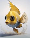 Discusfish funny cartoon Royalty Free Stock Photo