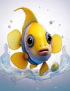 Discusfish funny cartoon Royalty Free Stock Photo