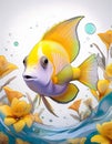 Discusfish funny cartoon Royalty Free Stock Photo