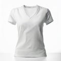 White V-neck T-shirt displayed on a plain background. Royalty Free Stock Photo