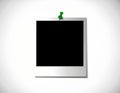 Blank Polaroid Photo with Push Pin Royalty Free Stock Photo