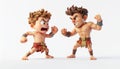 Cartoon Warriors in Intense Confrontation Royalty Free Stock Photo