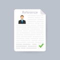 Reference letter icon. Recommendation letter. Job application. Vector stock illustration Royalty Free Stock Photo