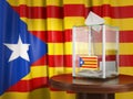 Referendum of independence of Catalonia concept. Ballot box with Royalty Free Stock Photo