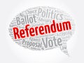 Referendum message bubble word cloud collage, concept background