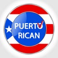 Referendum in Puerto Rico November 3, round vector logo with the national flag and text. All elements are isolated with the