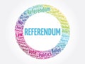 Referendum word cloud collage, concept background Royalty Free Stock Photo