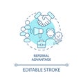 Referral advantage program turquoise concept icon