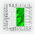 Referral Business Word of Mouth Customers Sales Growth Door
