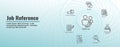 Referral Job Reference Web Header Banner and Icon Set Royalty Free Stock Photo