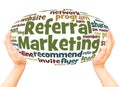 Referral Marketing word cloud hand sphere concept Royalty Free Stock Photo