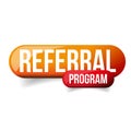 Referral Program orange button Royalty Free Stock Photo