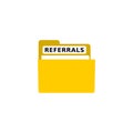 Referrals Concept on Folder Register icon logo