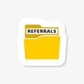 Referrals folder sticker icon Royalty Free Stock Photo