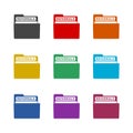 Referrals folder symbol color set isolated on white background