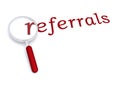 Referrals with magnifying glass