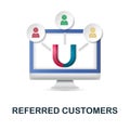 Referred Customers icon. 3d illustration from affiliate marketing collection. Creative Referred Customers 3d icon for