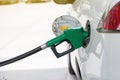 Refill and filling Oil Gas Fuel at station.Gas station - refueling.To fill the machine with fuel Royalty Free Stock Photo