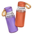 refillable bottle isolated colourful sketch