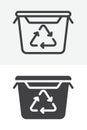 Refillable container line outline solid different style icon set pack Royalty Free Stock Photo