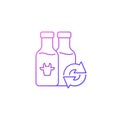 Refillable milk bottles gradient linear vector icon