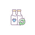 Refillable milk bottles RGB color icon