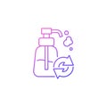 Refillable soap dispenser gradient linear vector icon Royalty Free Stock Photo