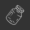 Refillable spice jar chalk icon