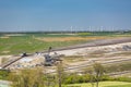 Refilled Pit Mine And Wind Turbines Royalty Free Stock Photo