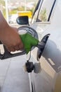 Refilling car with fuel close up Royalty Free Stock Photo