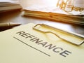 Refinance concept. Stack of business documents on table Royalty Free Stock Photo