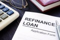 Refinance loan application form Royalty Free Stock Photo