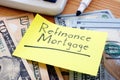 Refinance mortgage is shown on the business photo using the text