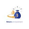 Refinancing concept, financial consolidation, revenue increase, return on long term investment