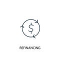 Refinancing concept line icon. Simple