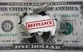 Refinancing dollar rip Royalty Free Stock Photo