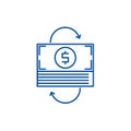 Refinancing line icon concept. Refinancing flat  vector symbol, sign, outline illustration. Royalty Free Stock Photo