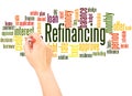 Refinancing word cloud hand writing concept Royalty Free Stock Photo