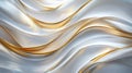 A refined abstract pattern with graceful white and gold curves. Royalty Free Stock Photo