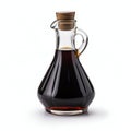 Refined Balsamic Vinegar in Glass Decanter Isolated on White. Generative ai