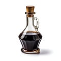 Refined Balsamic Vinegar in Glass Decanter Isolated on White. Generative ai