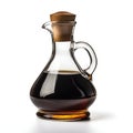 Refined Balsamic Vinegar in Glass Decanter Isolated on White. Generative ai