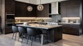 Refined Chic with Glossy Brown Kitchen Cabinets