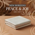 Elegant Beige Textile Mockup For Islamic Holiday Greeting Card Design Royalty Free Stock Photo