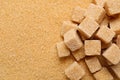 Refined and granulated brown sugar as background, closeup Royalty Free Stock Photo